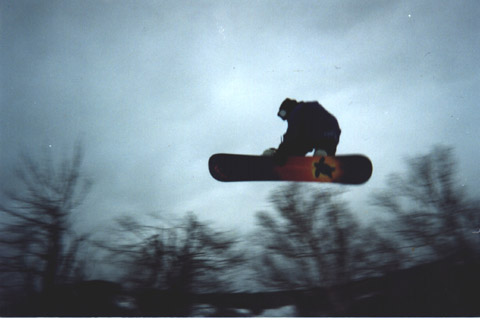 Aaron catches some air at dusk.