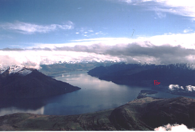 Remarkables: view from the top to my window