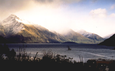 View from Tonys window: Earnslaw steaming out